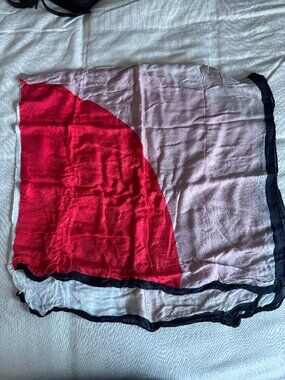 Red printed light weight scarf